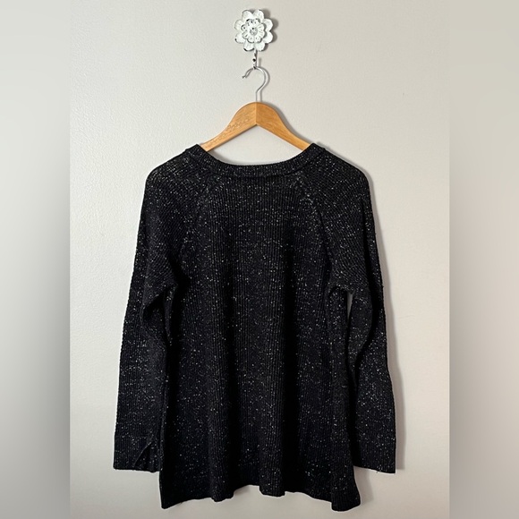 Women’s Ann Taylor Loft Black Sparkle Crew Tunic Knitted Sweater - Picture 9 of 14